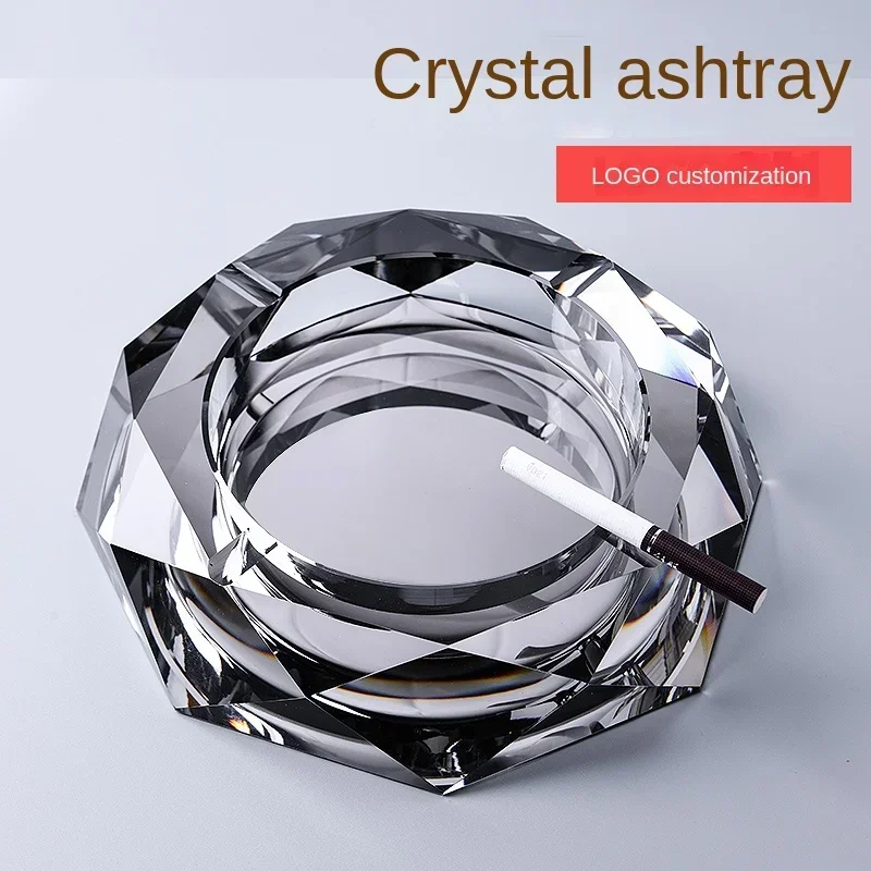 Colorful Crystal Glass Ashtray Gift for Boyfriend's Home Living Room Creative Fashion Trend Boutique Luxury portable ashtray,cigarettes ashtray,silicone ashtray,stainless steel ashtray,metal ashtray