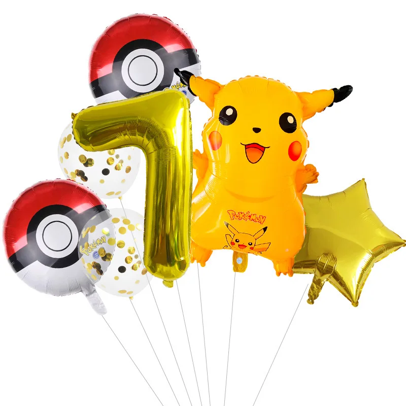 thumbnail image 1 of Pikachu Birthday Party Decoration Supplies Happy Birthday Tableware Plates Balloons Banner Tablecloth Background Glasses, 1 of 5