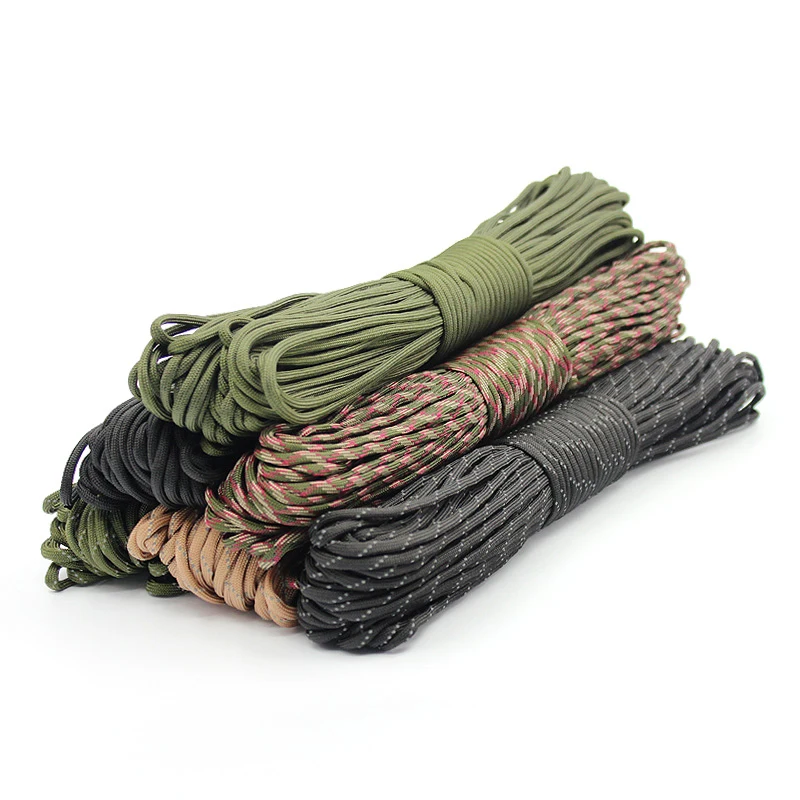 7-Cores 550 Paracord Rope 5 15 30 M Dia.4mm For Outdoor Camping Survival Lanyard Parachute Cord Hiking Tent Accessories 1