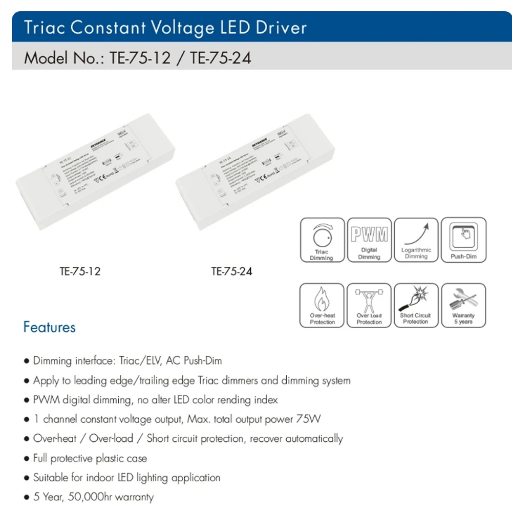 รูปสินค้า ไดรเวอร์หรี่แสง LED แบบ Triac ปรับความสว่างได้