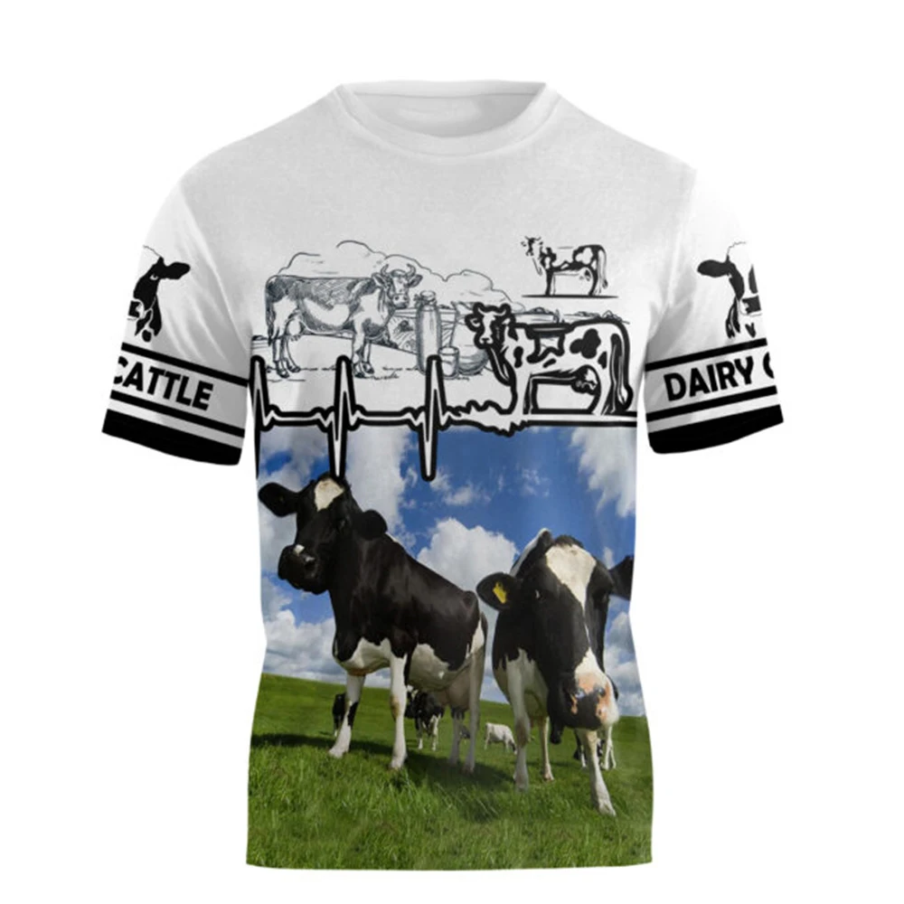 

CLOOCL Men T-shirt Funny Dairy Cattle 3D Printed Women Shirt Short Sleeve Fashion Streetwear Harajuku Style Summer O-Neck Tops