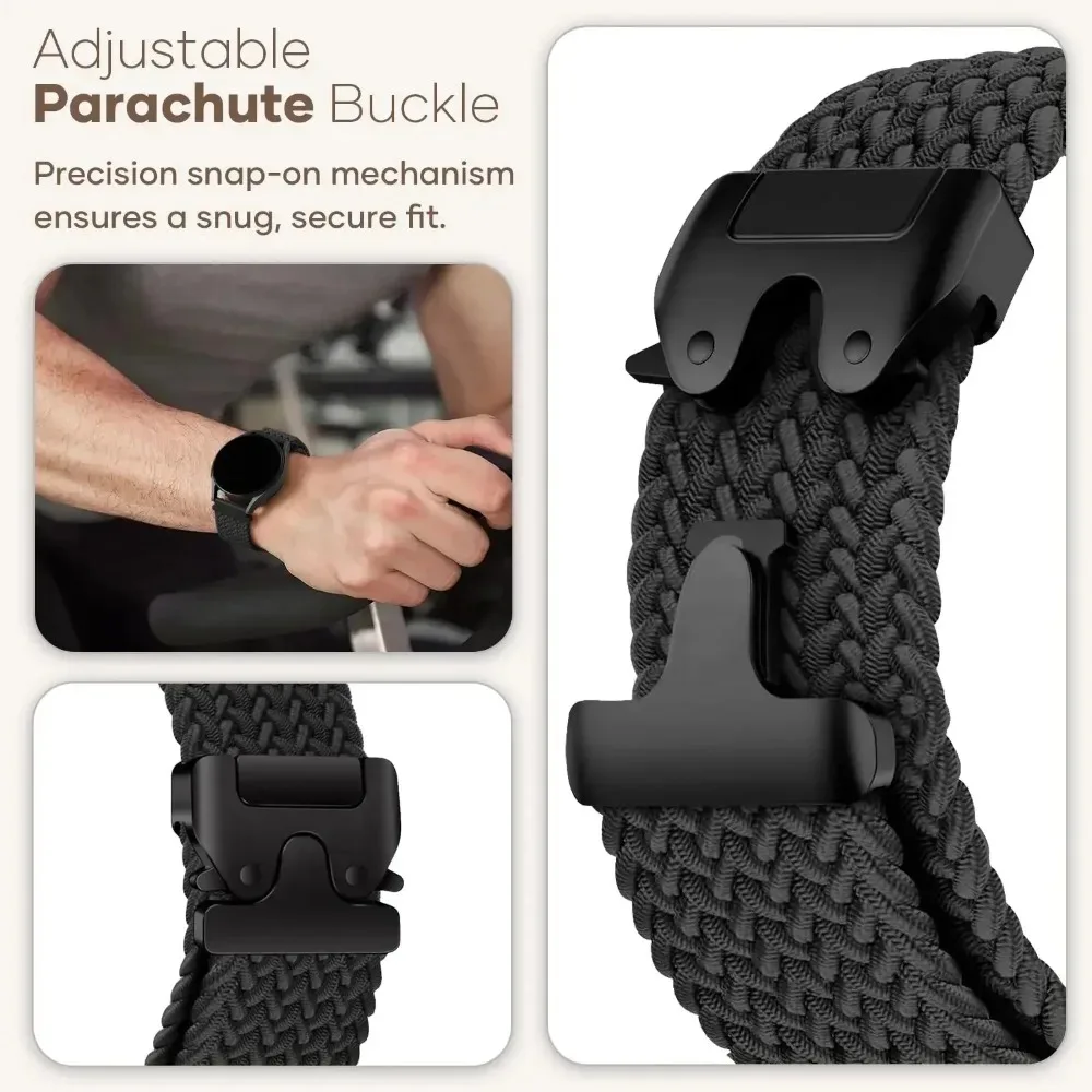 Enhanced Elastic Braided Nylon Strap with Parachute Buckle Bracelet