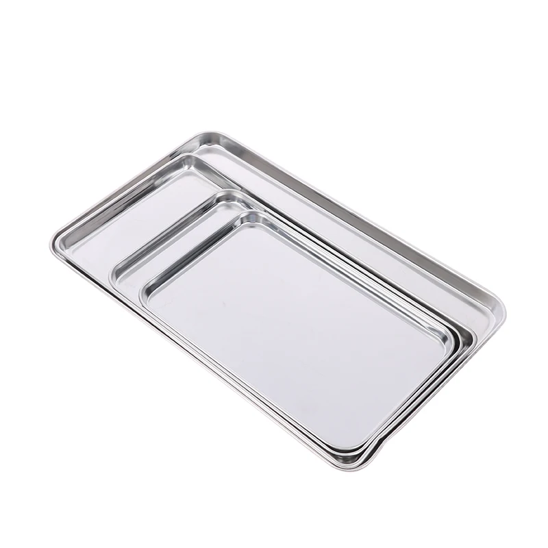 Storage Tray Kitchen Tray Bamboo Organizer Tray Jewelry Storage Tray Soap Dispenser Tray 1PCS Stainless Steel Tray Rectangle Plate Kitchen Medical Organizer Baking Plate