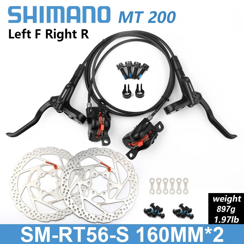MT200シマノ油圧ディスクブレーキ+160ローター２枚 Shimano-油圧式マウンテンバイクセット,MT200 mt201 m315,バイク