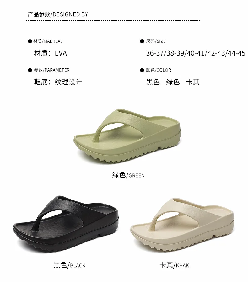 Gacimy Women Thick Sole Flip Flops Summer New Non-slip Beach Slippers Fashoin Outdoor Thick Sole EVA Sandals Casula Home Slides