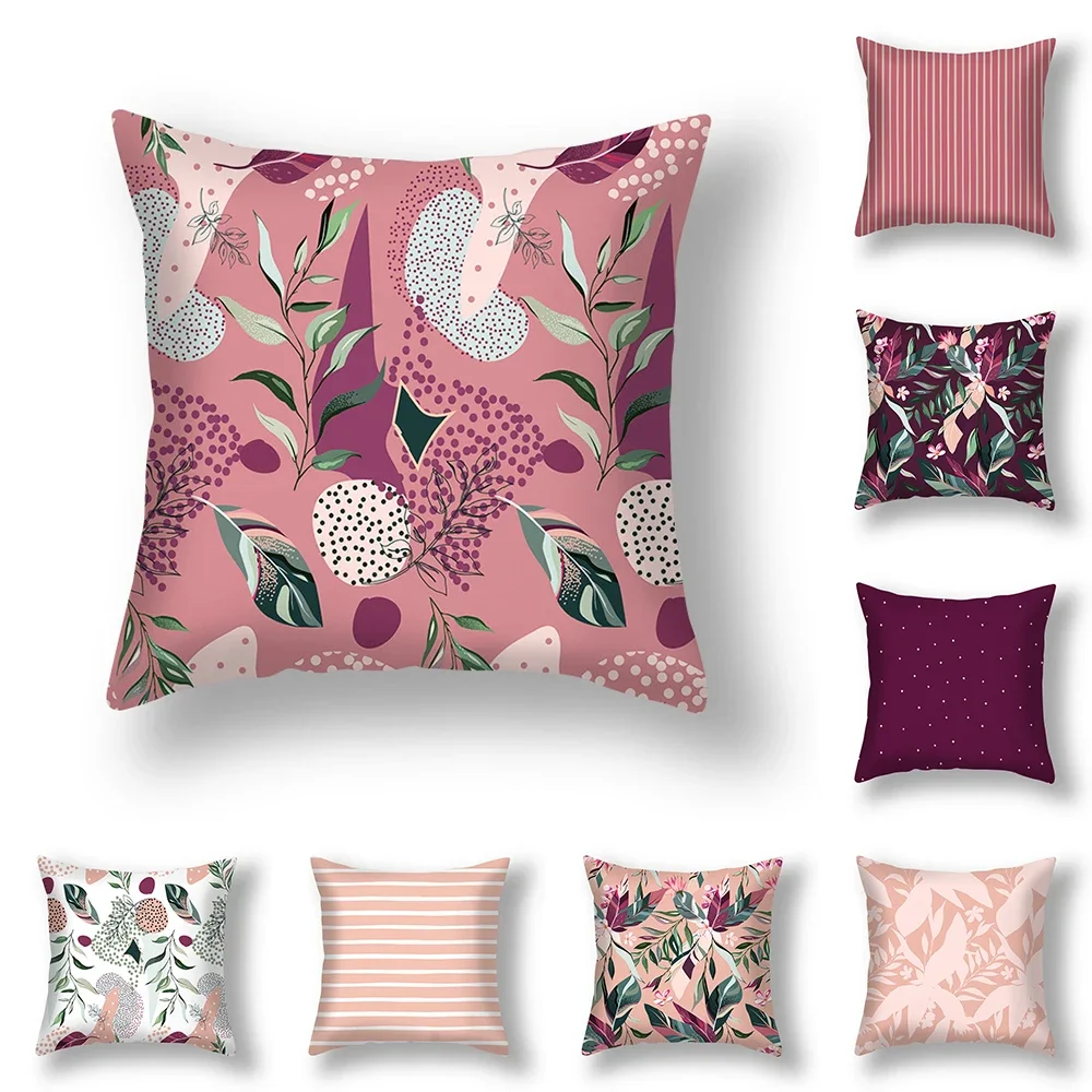 

Nordic minimalist geometric plant print pattern cushion cover for home living room sofa car decoration pillowcase