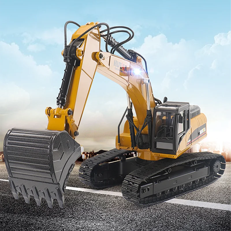 1/14 HUINA 580 RTR Metal RC Excavator Radio Control Truck Car Vehicle Smoke Battery  Outdoor Toys For Boys Gift TH18060-SMT2 3