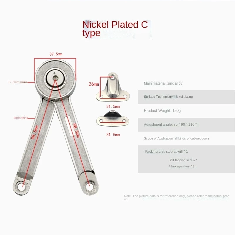 Zinc Alloy Support Rod Can Stop Furniture Bed With Folding Hydraulic Rod Up And Down Wardrobe Door Gas Support Furniture Hardwar