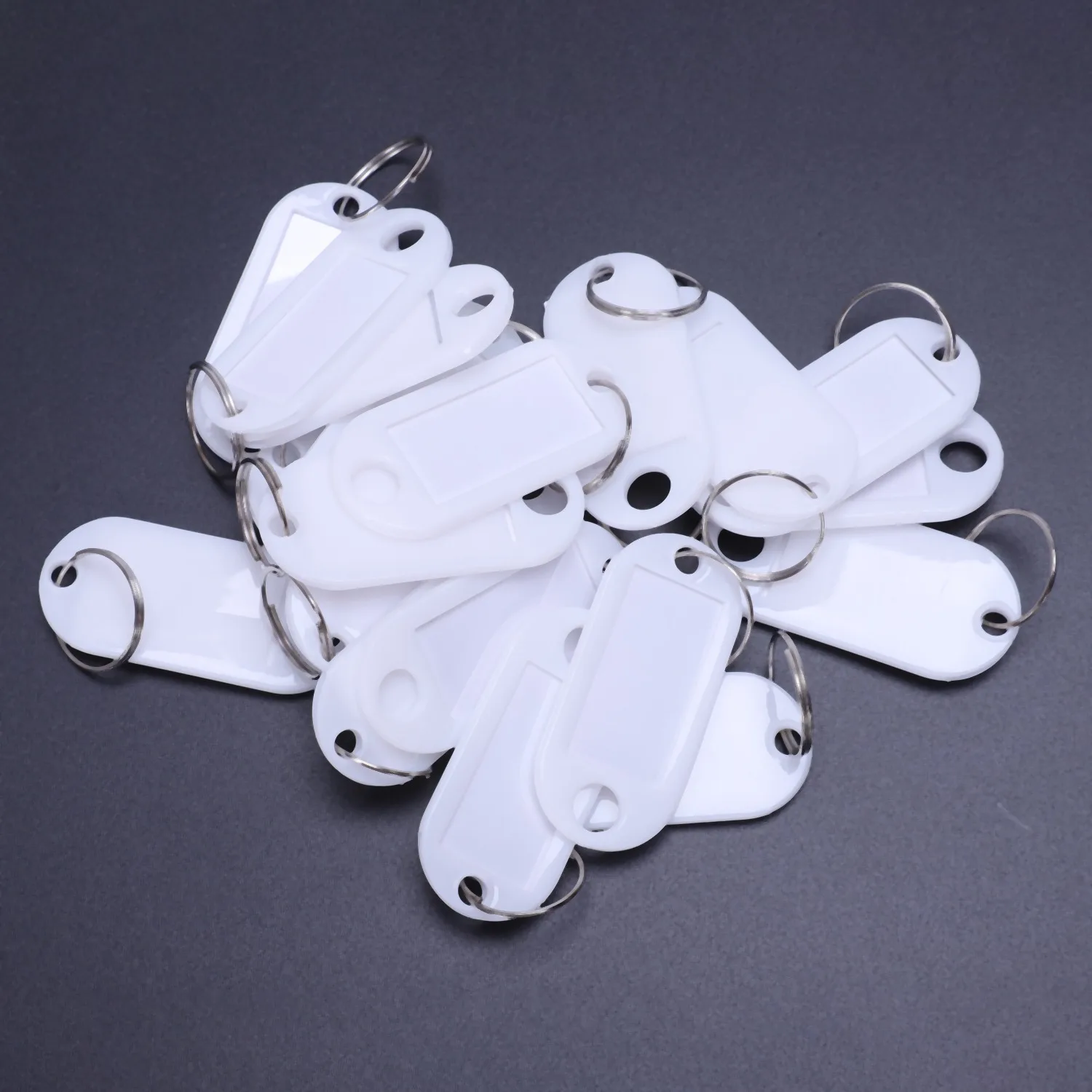 20 pieces white portable plastic key fob key tag ID labels key id label tags