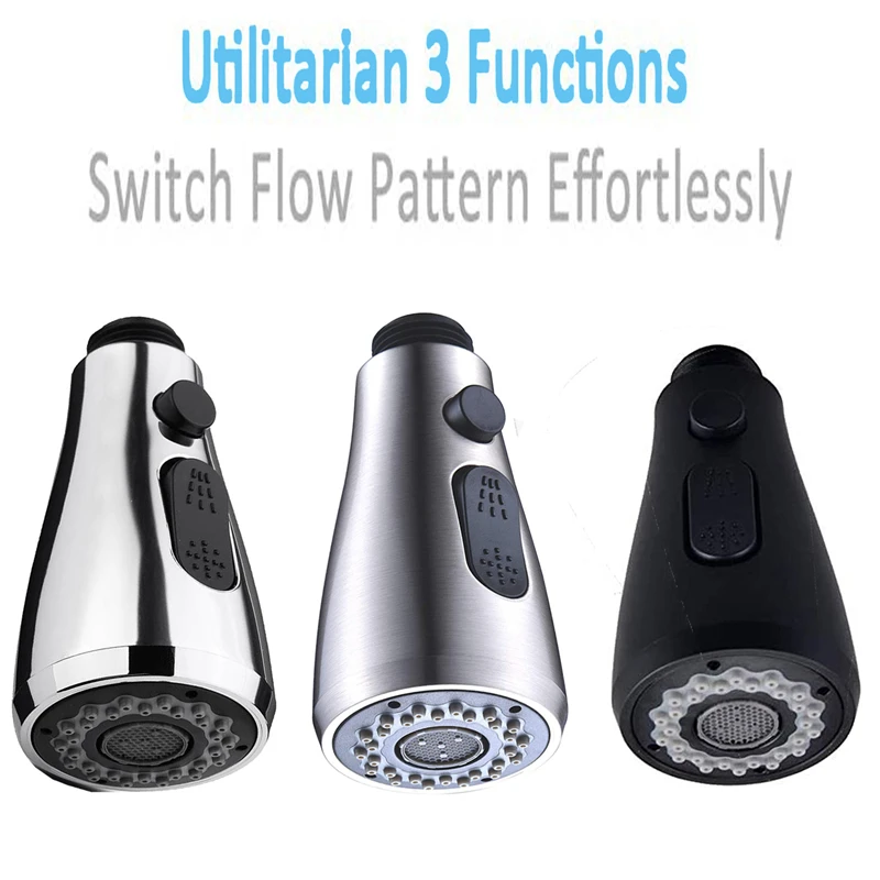 

1PC ABS Silver/Black/Brushed Kitchen Faucet Pull Out Shower Head Water Spray Replacement Head Sprinkler TB Sale Thread G1/2'