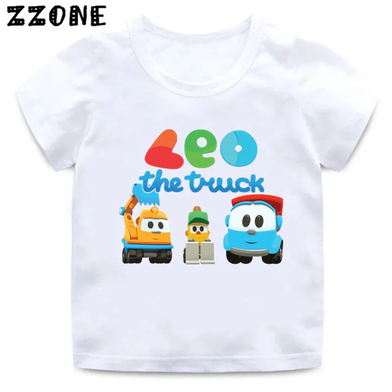 New Hot Sale Kids T-Shirts Leo The Truck Tv Show Cartoon Print Funny Baby Girls Clothes Boys T shirt Cute Children Tops,HKP5481 baby girl cotton t shirt	