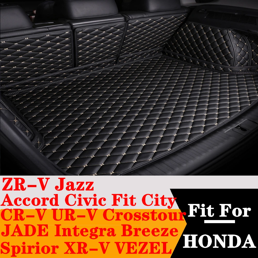 

Custom Full Set Car Trunk Mat For Honda ZR-V CR-V Fit UR-V City Accord Civic Spirior XR-V VEZEL Tail Boot Pad Carpet Cargo Liner