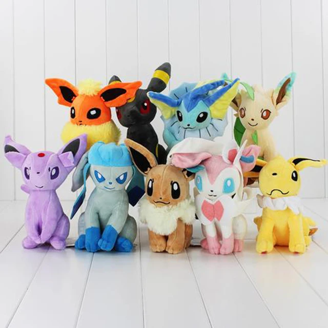 Pokemon Vaporeon Evoluções Evolution Eevee Pelúcia 20cm