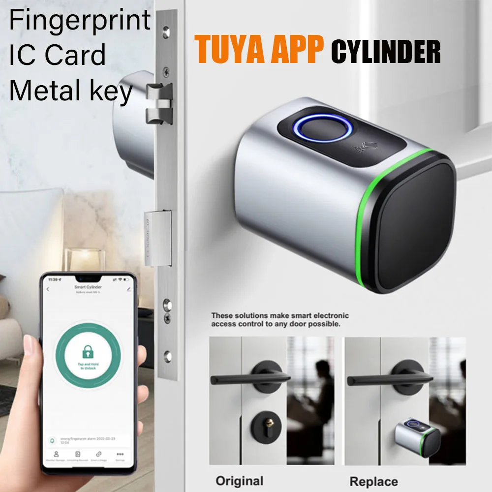 Keyless Digital Tuya App Bluetooth Fingerprint Fob Ic Card Metal Key