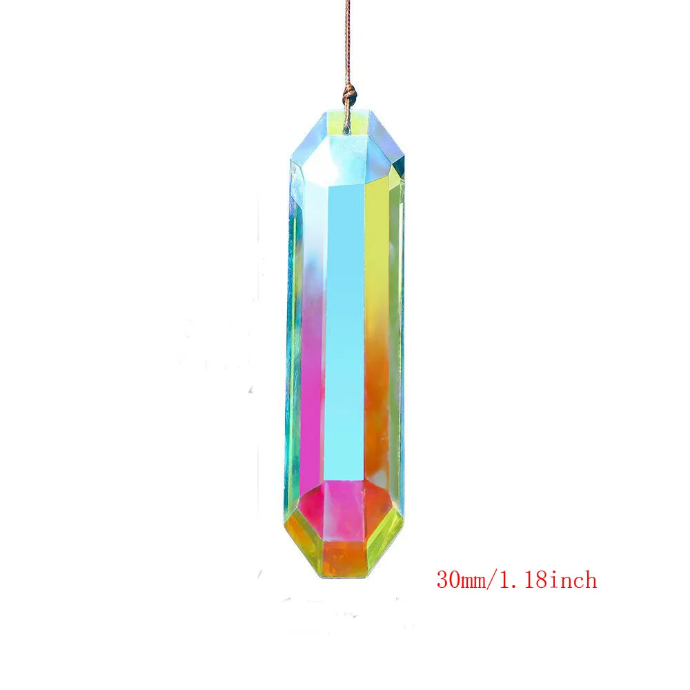 1PC AB Glass Crystal Prism Beads Suncatcher For DIY Making Hanging Window Rainbow Light Catcher Summer Gift Decoration