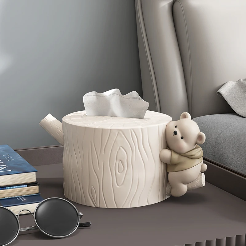

Creative Bear Tissue Box Decoration, Home Accessories, Light Luxury High-End Living Room Coffee Table Restaurant Paper Drawerdin