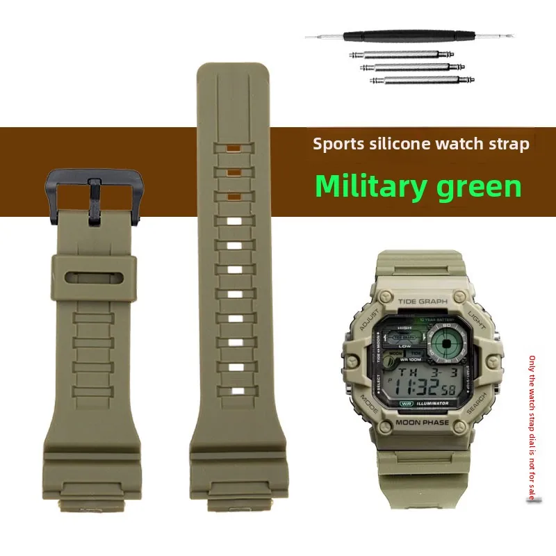 6 ألوان سيليكون حزام الساعات ل كاسيو WS-1400 WS-16...