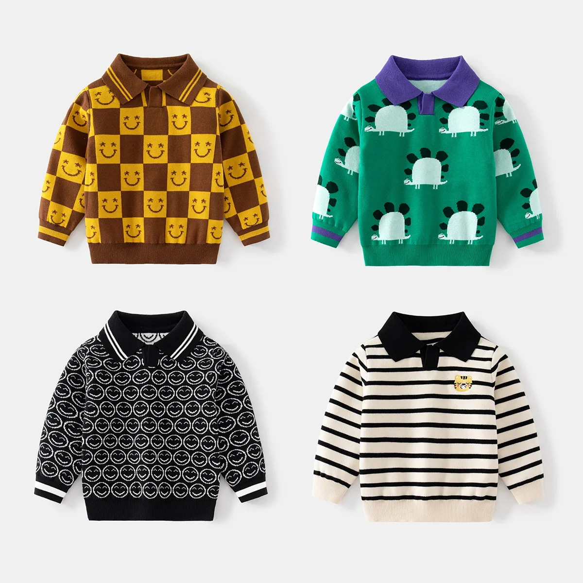 

Fashion Boys Sweaters Quality Cotton Toddler Baby Pullover Winter Kids Knit Wear Children Clothes