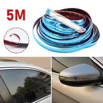 3M/5M Exterior Car Chrome Body Strip Bumper Auto Door Protective Moulding Styling Trim Sticker 6MM 8MM 10MM 12MM 15MM 20MM 30MM 1
