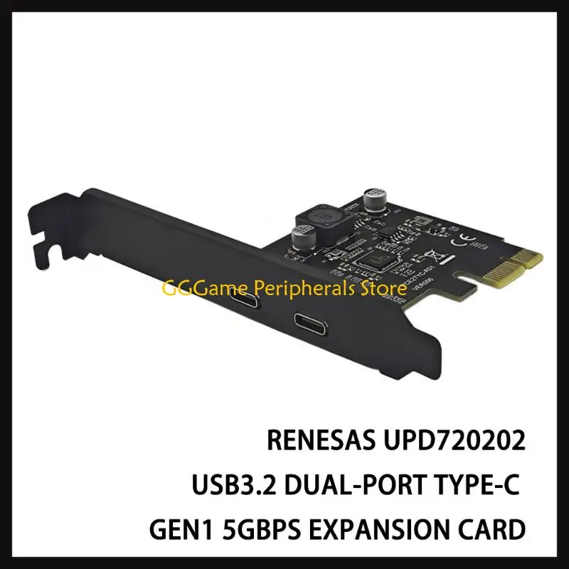 이중 유형 C 포트 및 5Gbps를 제공하는 데스크탑 컴퓨터용 U55B USB3.2 PCIe 카드