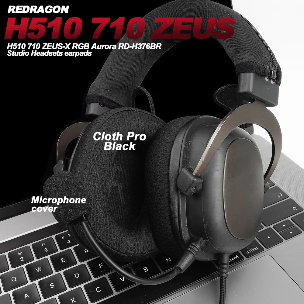 Earphone pads For REDRAGON H510 710 ZEUS-X RGB replacement Earpads headphones Earmuffs Soft cloth Memory Covers Sponge Protein
