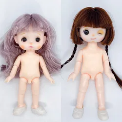 Poupée BJD de 17cm, petit jouet de 6 pouces, corps de bébé 1/8, multi articulations 3D, vrais yeux, décoration de gâteau, bricolage, maison de jeu, jouet habillé 