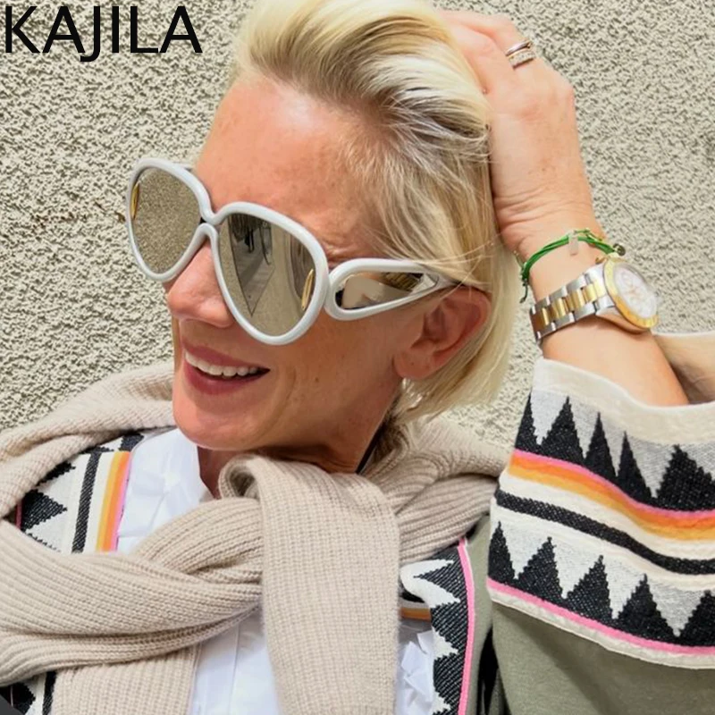 

Oversized Mask Punk Sunglasses Women Men Big Frame 2024 Luxury Brand Round Sun Glasses For Ladies Outdoor Sports Eyewear Shades