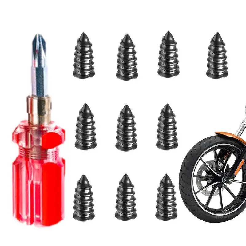 

Vacuum Tyre Repair Nail Tire Repair Plugs 10 PCS Durable Rubber And Iron Tire Repair Screws With Wide Applicability For Biking
