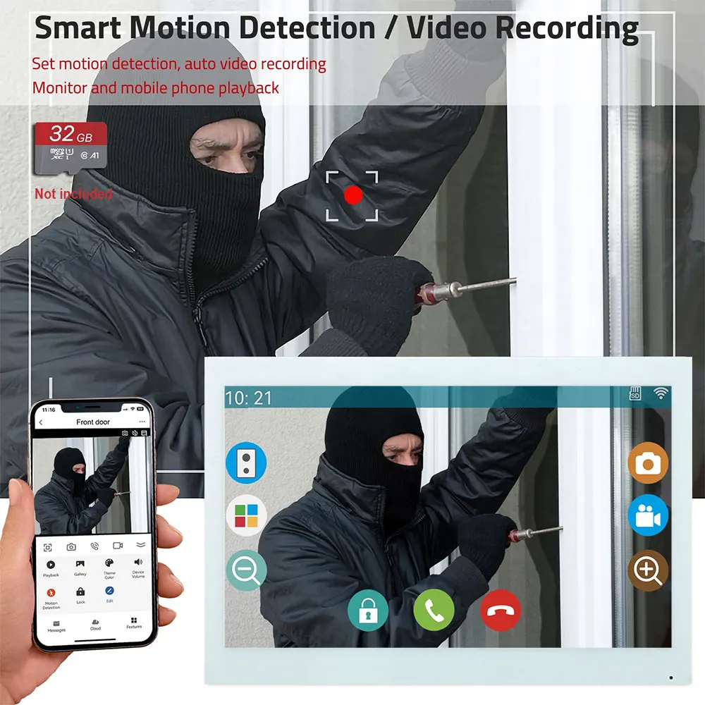 7/10inch Wifi 2 Wire Intercom Door Bell Video Intercom System For Home Doorphone WiFi Tuya Smart Life APP 1080P Touch Monitor 5 7/10inch Wifi 2 Wire Intercom Door Bell Video Intercom System For Home Doorphone WiFi Tuya Smart Life APP 1080P Touch Monitor 5