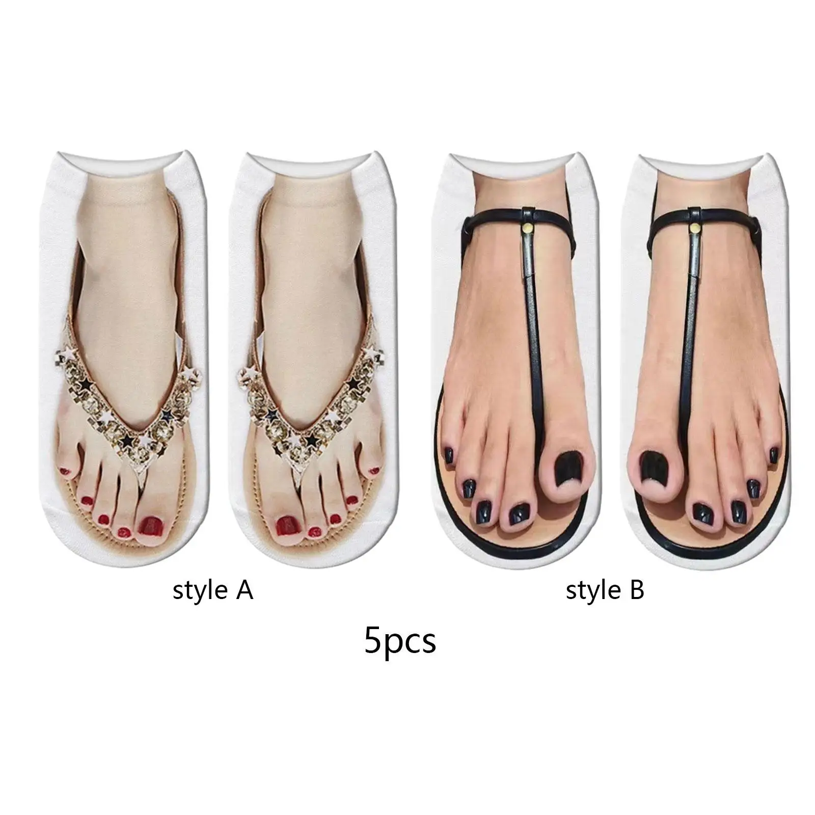 

Manicure Print Socks Short Sock Casual Lightweight No Show Low Ankle Socks for Women Girls Yoga Christmas Walking Gift