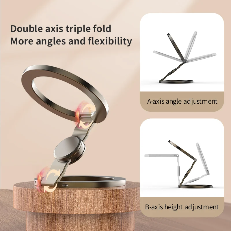 2025 Double-Sided MagSafe Phone Holder for iPhone 14/15/16, Foldable 360° thumbnail 8