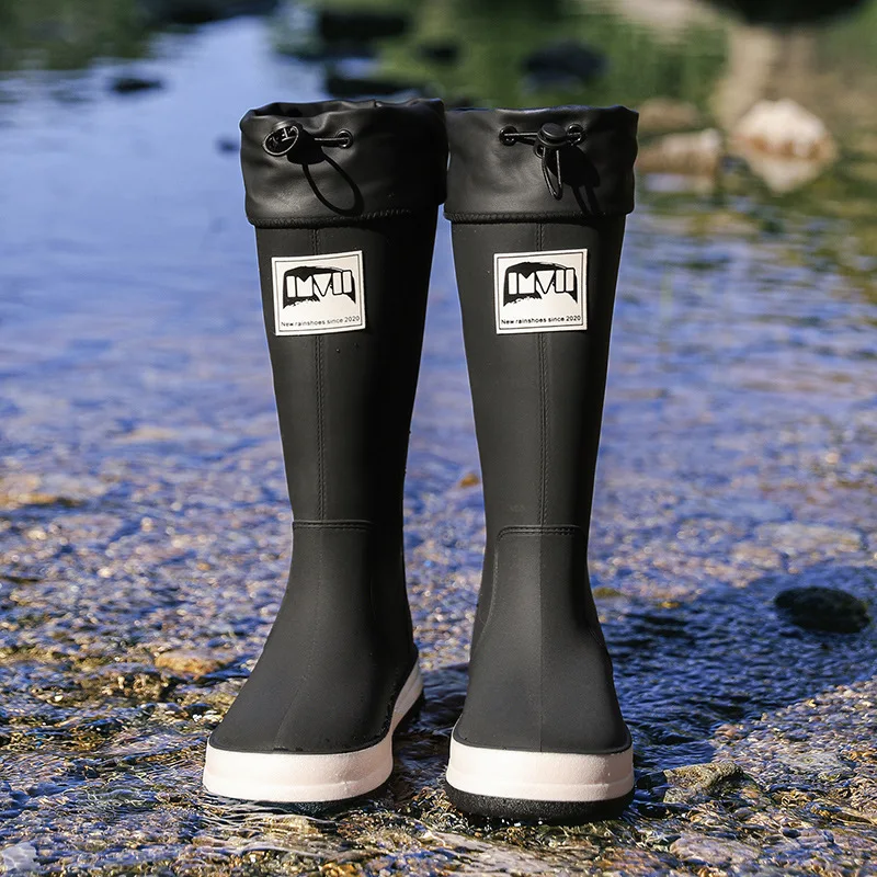 Heavy Outdoor Wading Bunches Soled High Rain Boots Camping Rain Boots River Fishing Waterproof Non-slip Water Shoes