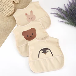 Cute Baby Bibs Toddler Waterproof No Sleeve Apron Cartoon Animals Children Feeding Smock Sleeveless Bib Baby Stuff