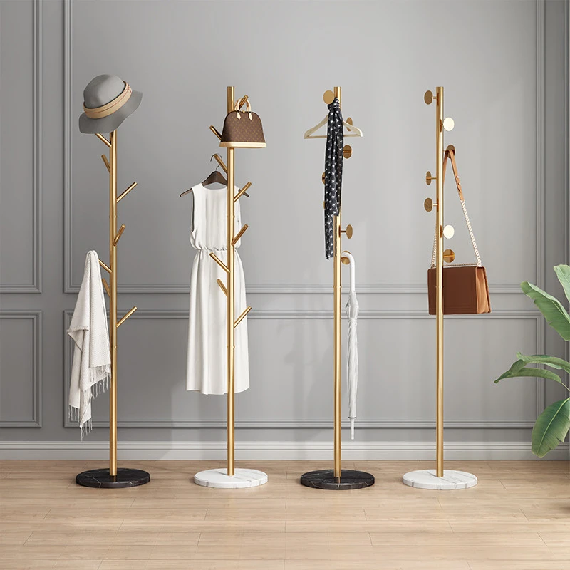 Coat Rack Stand Marble Base Metal Coat Racks Standing Clothes Hanger 8