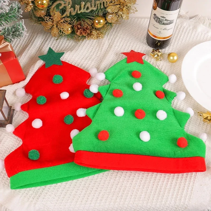 Christmas Santa Hat Christmas Tree Shape Santa Hat Funny Xmas Holiday Party Costume Gift New Year Gift