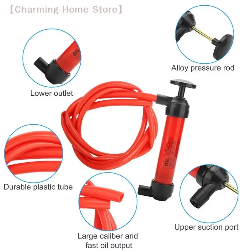 1 Set Hochwertiger Aufblasbarer Schlauch für Flüssigkeiten, Benzin und Gas - Tragbare Manuelle Pumpe für Auto-Zubehör - Öl-Siphon mit Handsaugfunktion – Detail 4