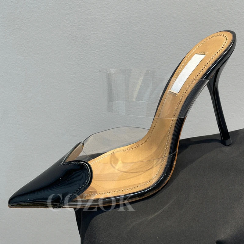 

Ladies Slippers New Summer Crystal Decor Heart-Shaped Design Walk Show Super High Heels Exquisite Pointed Toe Female Pumps