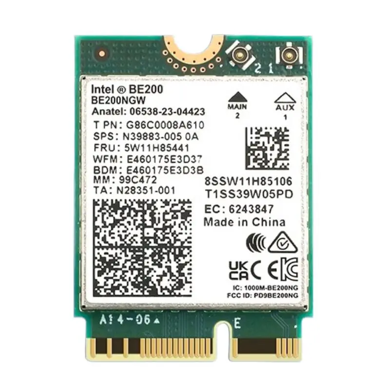 Placa de Rede Be200 com Adaptador sem Fio Bluetooth 5.4 Tri Band 2.4g 5g 6ghz 8774mbps Be200ngw M.2 Melhor Que Wifi 6e Wifi7 - Imagem 3