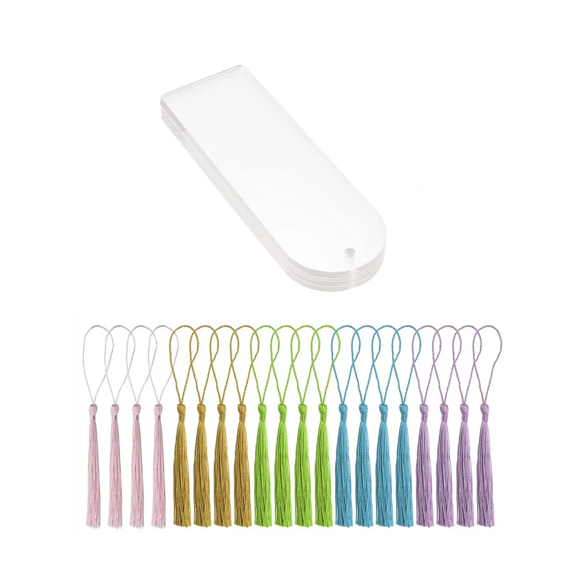  30PCS Blank Acrylic Bookmarks Rectangle Craft Plastic