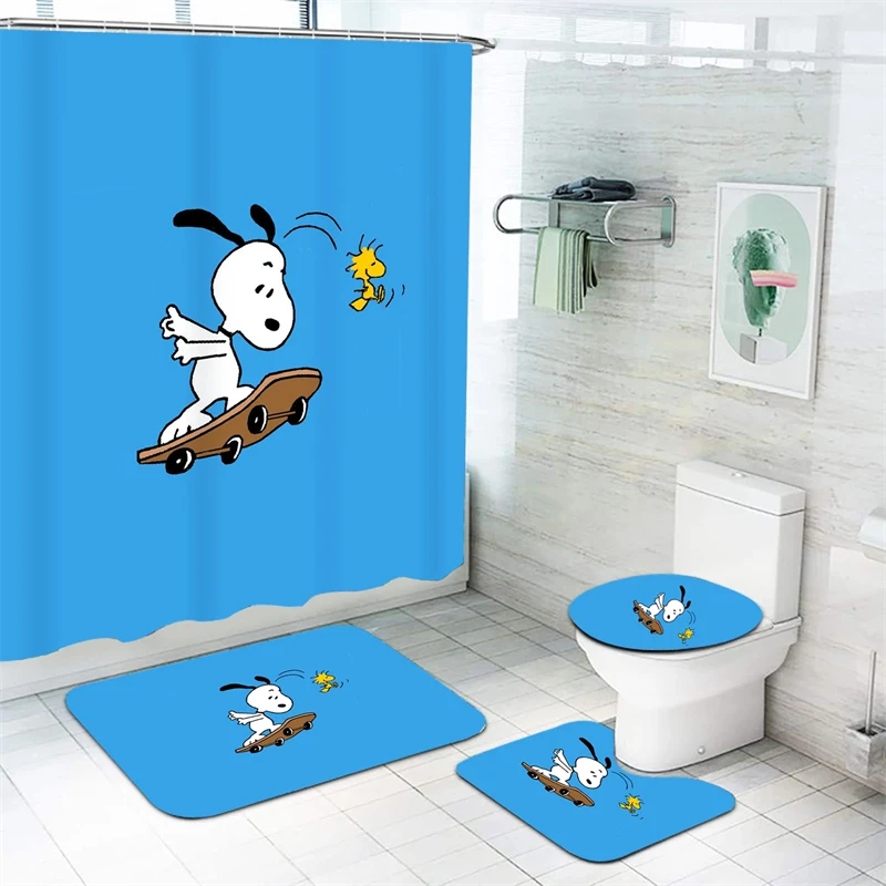 

Водонепроницаемая душевая занавеска Snoopy, защита от брызг и коррозии для ванной комнаты, полный роскошный комплект для ванной комнаты