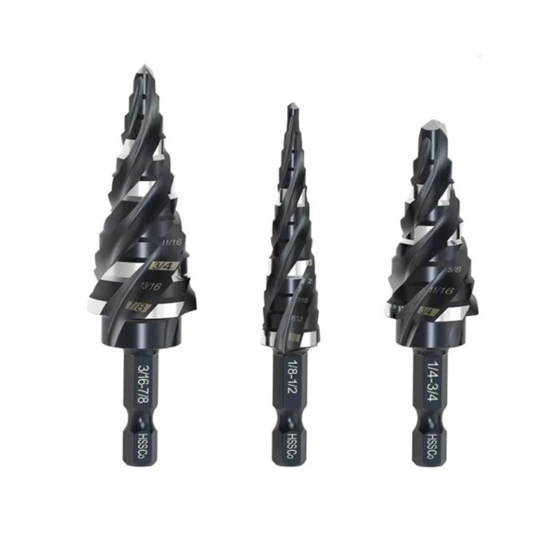 3Pcs/set Step Drill Bit Set Flute Step Drill Bit Impact Unibits Bit for Stainless Steel Wood Stainless Steel Wood 3pcs set step drill bit set flute step drill bit impact unibits bit for stainless steel wood stainless steel wood