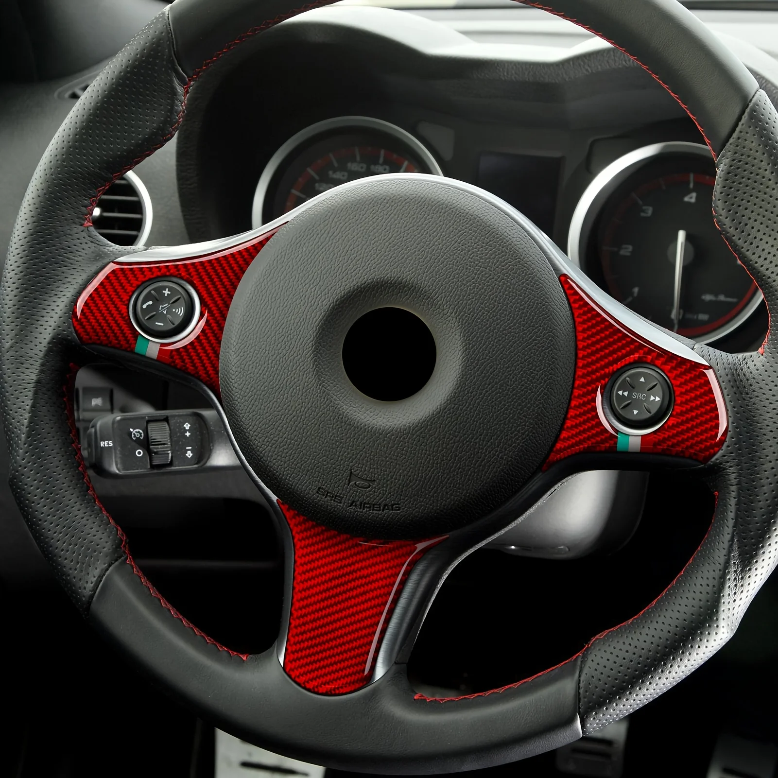 Carbon Fiber Steering Wheel Trim Sticker