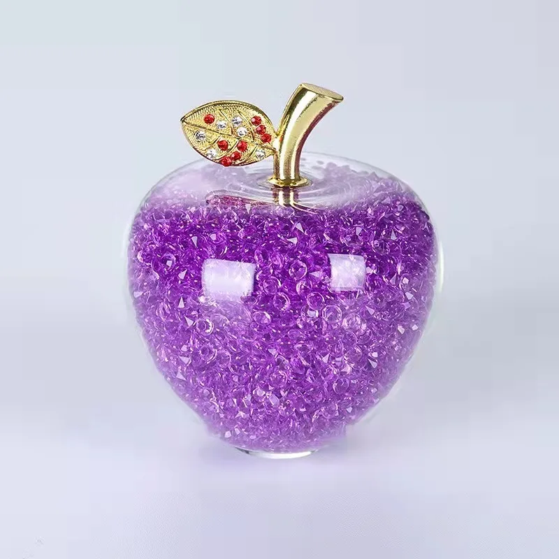 Figurine Pomme En Cristal Rouge 2,4 Pouces - Décoration Fruit Artificiel Réaliste - Pour Table, étagère