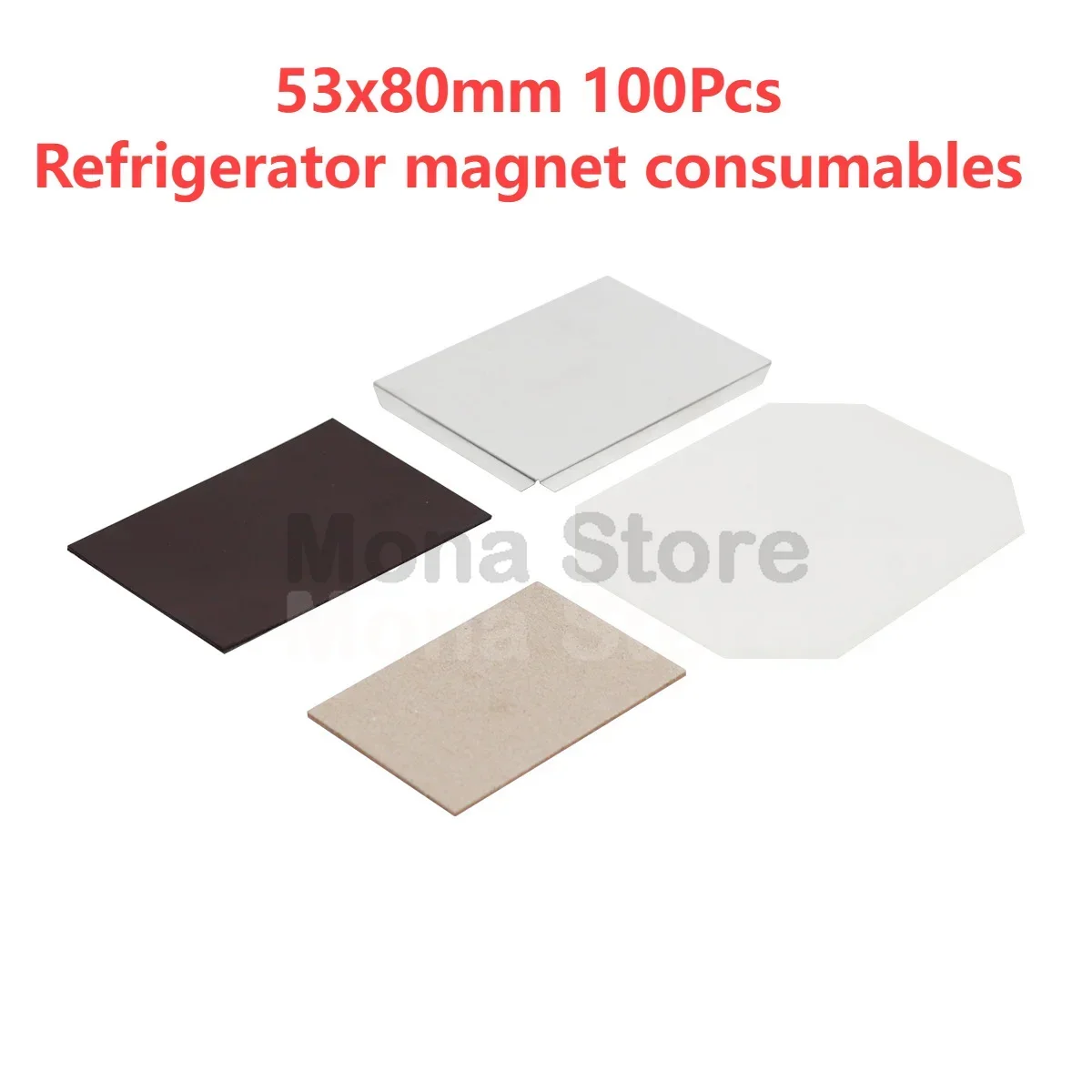 100Pcs 53x80MM Refrigerator Sticker Refrigerator Magnet Badge Consumables Blank Material DIY Creative Magnet