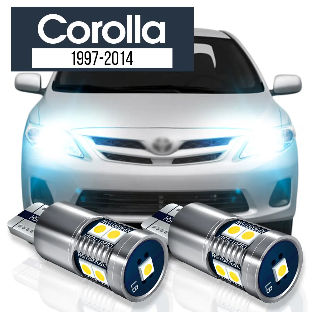 Luz LED de estacionamiento para Toyota Corolla, accesorios de lámpara Canbus para modelos 1997-2014, 2005, 2006, 2007, 2008, 2009, 2010, 2011, 2012, 2013, 2 unidades