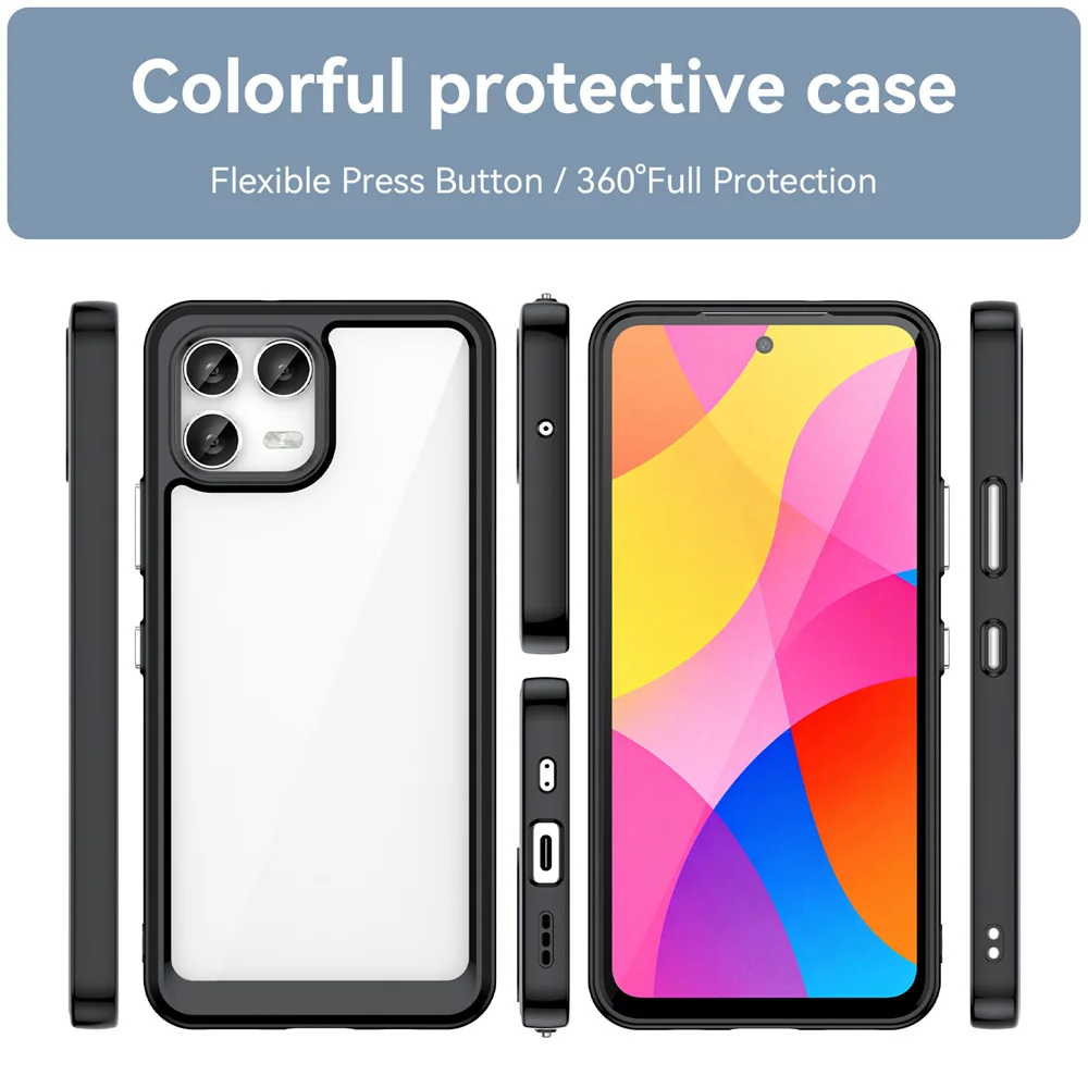 T-Mobile Revvl 8 Pro 5G Stylish Protective Phone Case - Hard Backplane with Soft Border, Fashionable PMMA + TPC Coque