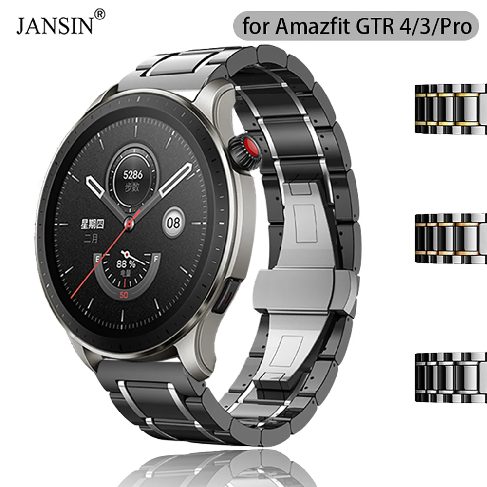 

Ceramic Strap For Huami Amazfit GTR 4 3 Pro 2 2e 2S 47mm Smart Watch Luxury Correa Bands For Amazfit GTR4 GTR3 Wristband Band
