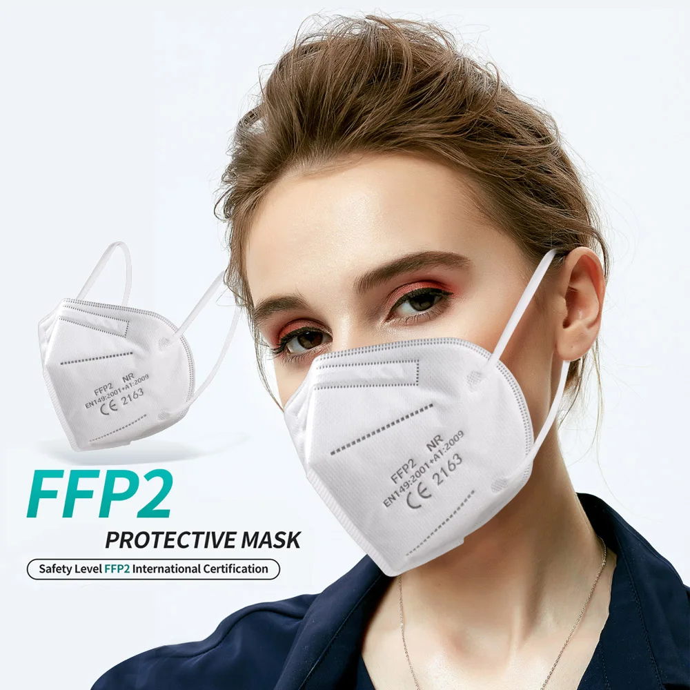 Adult 5 Layers KN95 Mask Respirator Fabric Face Mask CE Filter Mouth Dustproof Reuseable