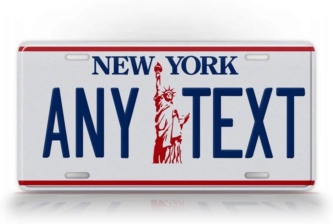 

SignsAndTagsOnline Custom New York Liberty License Plate Any Text Personalized NY Auto Tag Aluminum Metal Statue of Liberty