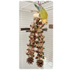 Large Bird Toy Birdcage HangingToy NaturalPinecone Block Parrot Chewing Toy Climbing Swing Toy for Lovebirds Cockatoos 3